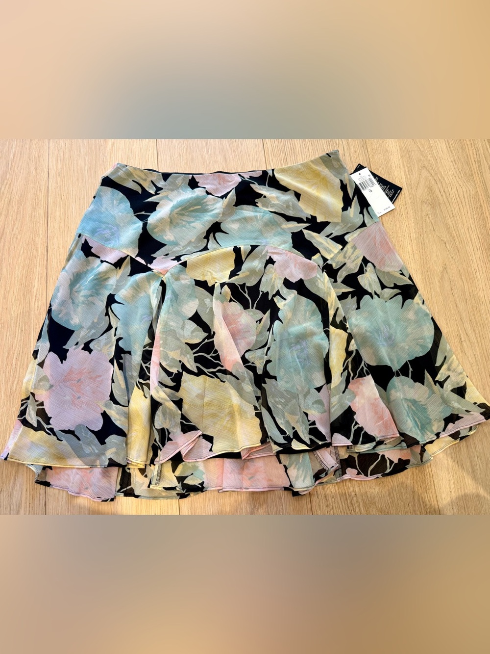 Ralph Lauren Floral Skirt Medium Tagged 10 Pastel A-Line Designer Luxury Summer - Picture 3 of 7
